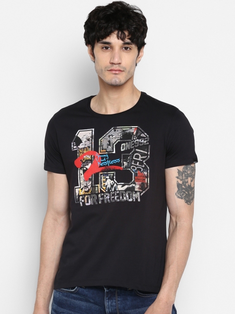 

SPYKAR Men Black & White Printed Round Neck T-shirt