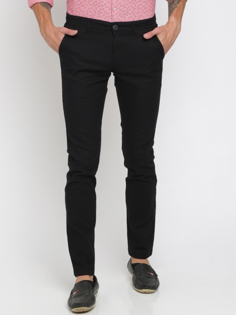 

Crocodile Men Black Slim Fit Solid Regular Trousers