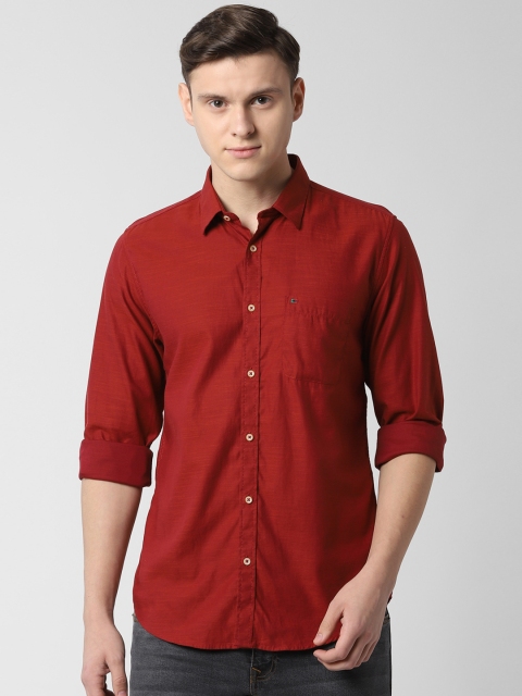 

Peter England Casuals Men Maroon Slim Fit Solid Casual Shirt