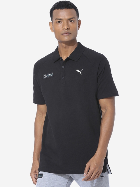 

Puma Men Black Solid Polo Collar T-shirt