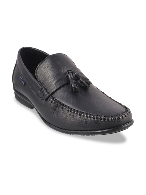 

Mochi Men Black Solid Formal Leather Slip-Ons
