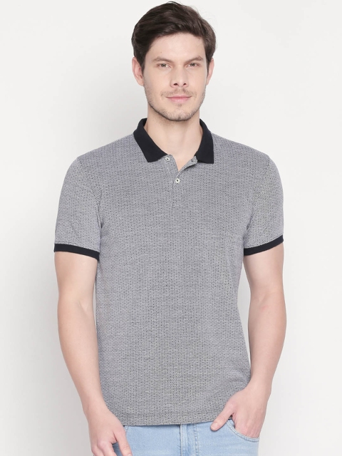 

BYFORD by Pantaloons Men Grey Printed Polo Collar T-shirt