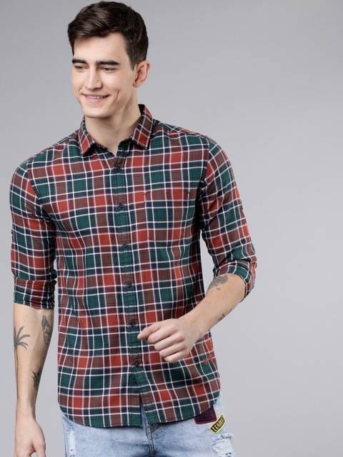 

Ecko Unltd Men Green Slim Fit Checked Casual Shirt