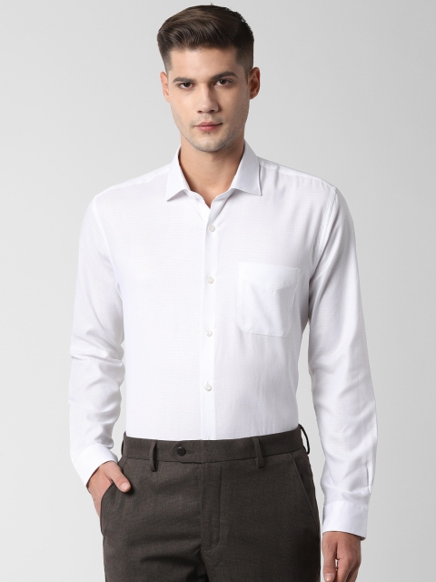 

Peter England Men White Regular Fit Self Design Formal Shirt