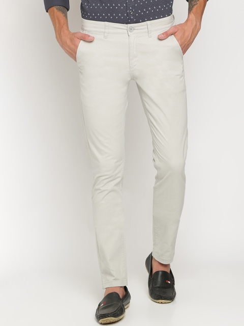 

Crocodile Men Beige Slim Fit Solid Regular Trousers