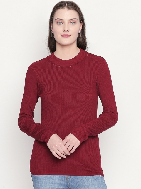 

Honey by Pantaloons Women Maroon Sweater Vest