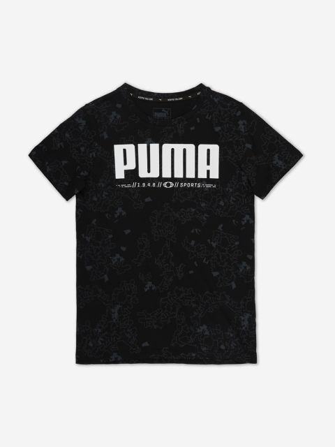 

Puma Boys Black Printed Round Neck T-shirt