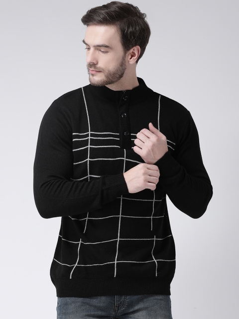 

COBB Men Black & White Printed Sweater