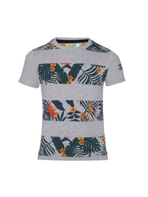 

HELLCAT Boys Grey Printed Round Neck T-shirt