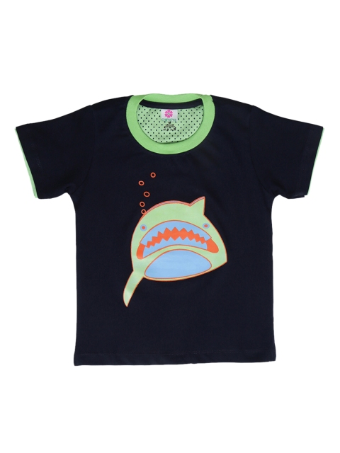 

Chipbeys Boys Navy Blue Printed Round Neck T-shirt