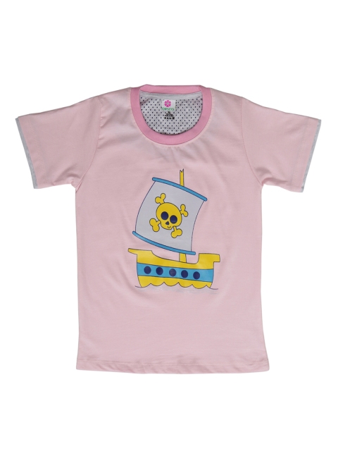 

Chipbeys Boys Pink Printed Round Neck T-shirt