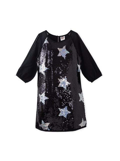 

Cub McPaws Girls Star Embellished Black A-Line Dress