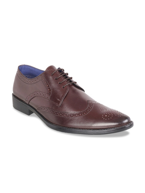 

Mochi Men Maroon Solid Formal Leather Brogues
