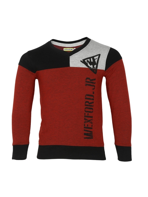 

HELLCAT Boys Red Printed Round Neck T-shirt