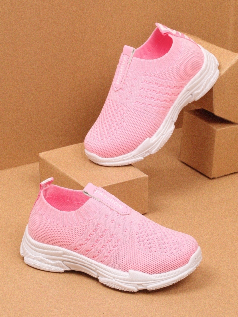 

Walktrendy Girls Pink Slip-On Sneakers
