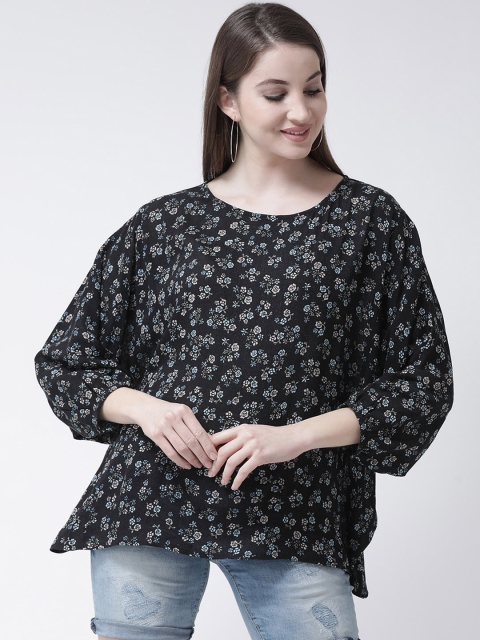 

The Vanca Women Black Floral Print Top