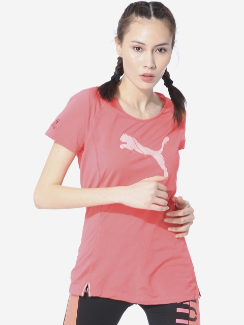

Puma Women Pink Printed Round Neck T-shirt