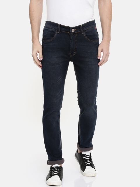 

CINOCCI Men Blue Slim Fit Mid-Rise Clean Look Jeans