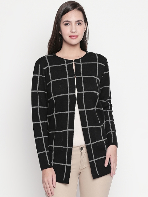 

Annabelle by Pantaloons Women Black & Grey Checked Sweater