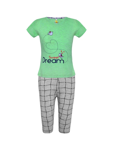 

Punkster Girls Green & Grey Printed Night Suit 13200