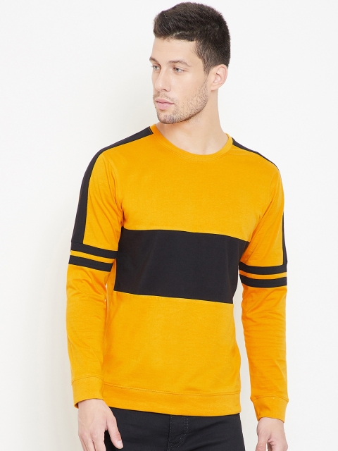 

GRITSTONES Men Yellow Colourblocked Round Neck T-shirt