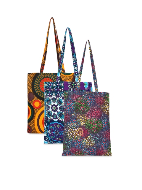 

Anekaant Set Of 3 Printed Tote Bag, Multi