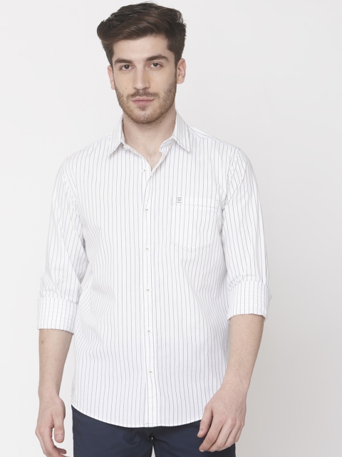 

Mufti Men White & Black Striped Slim Fit Casual Shirt