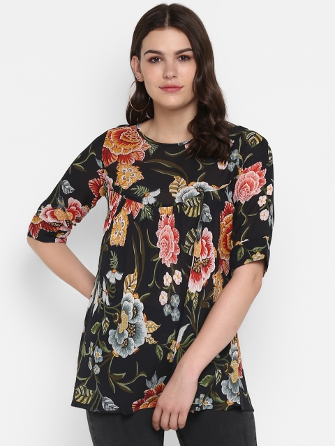 

MIAMINX Women Black Printed Top