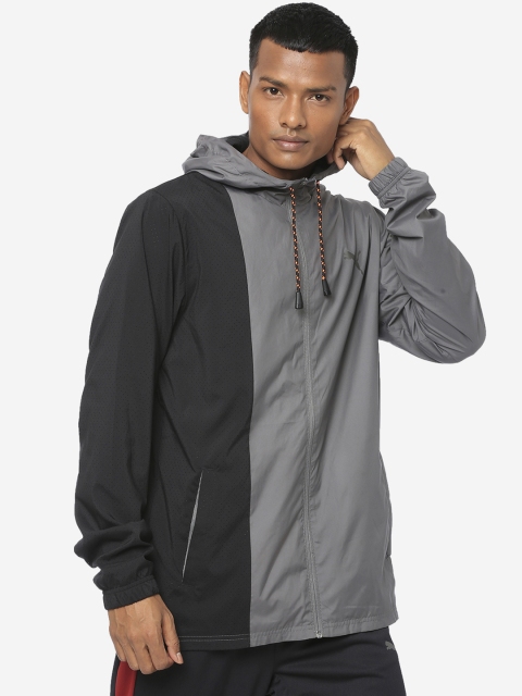 

Puma Men Black & Grey Printed Sporty Jacket
