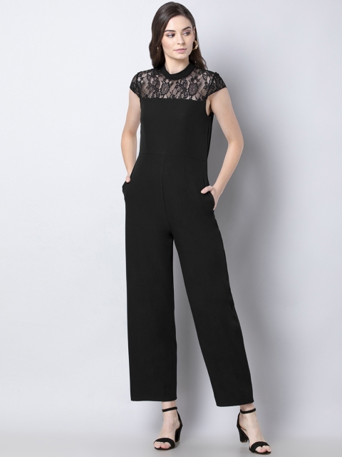 

FabAlley Women Black Solid Basic Jumpsuit