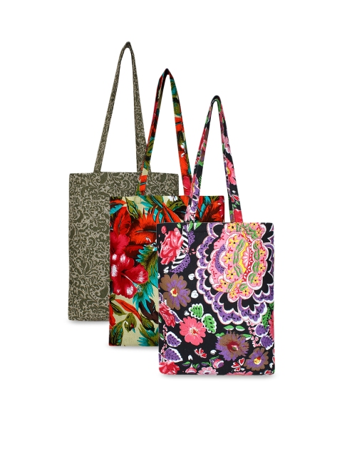

Anekaant Set Of 3 Printed Tote Bag, Multi