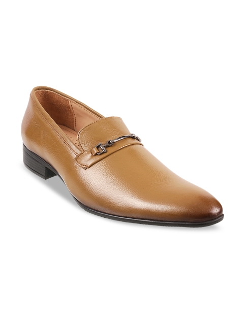 

Mochi Men Tan Brown Solid Formal Leather Slip-Ons