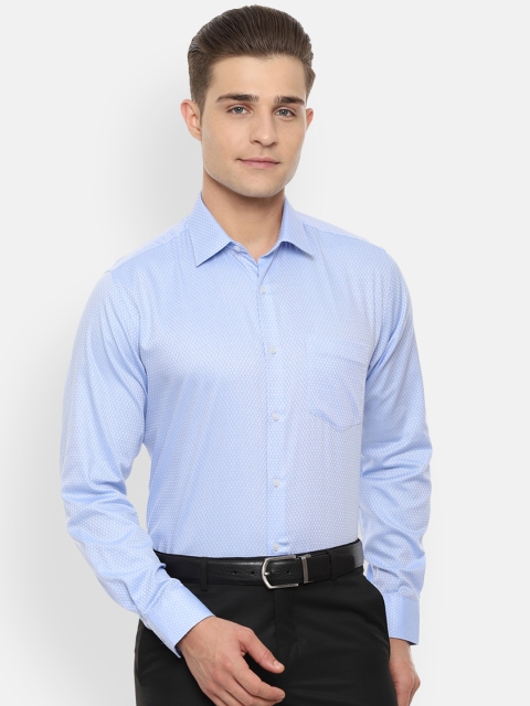 

Van Heusen Men Blue Regular Fit Self Design Formal Shirt
