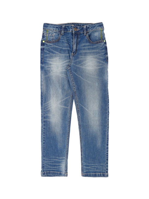 

Pantaloons Junior Boys Blue Tapered Fit Mid-Rise Clean Look Stretchable Jeans