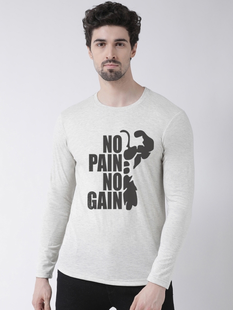 

Friskers Men Grey & Black Printed Round Neck T-shirt