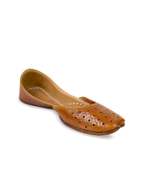 

Ta Chic Women Tan Brown Solid Leather Mojaris