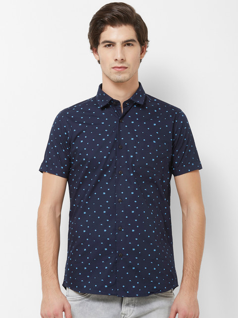 

Integriti Men Navy Blue Slim Fit Printed Casual Shirt