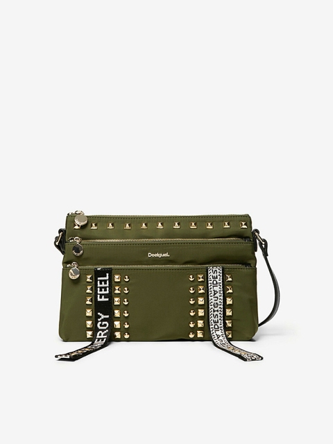 

Desigual Olive Green Embellished Sling Bag