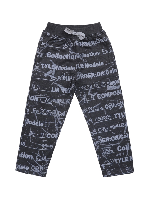 

Lil Tomatoes Boys Grey & White Printed Track Pant