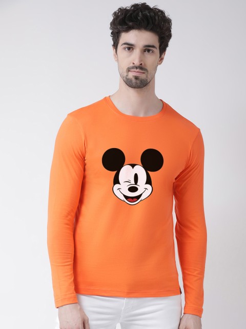 

Friskers Men Orange Printed Round Neck T-shirt