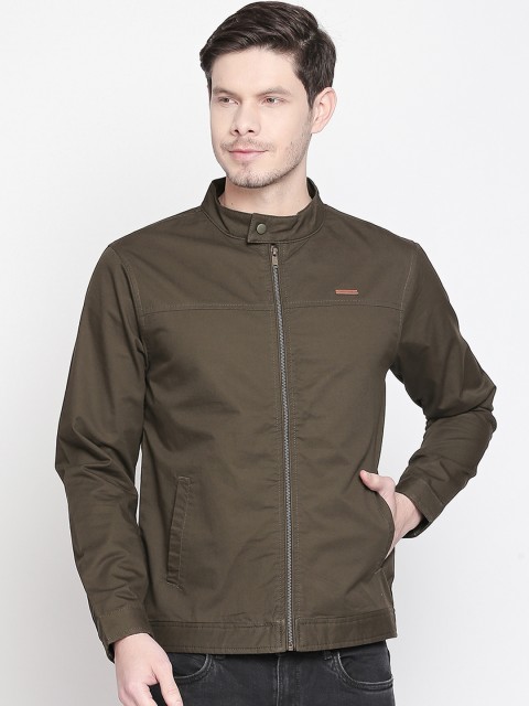 

Urban Ranger by pantaloons Men Olive Green Solid Jacket