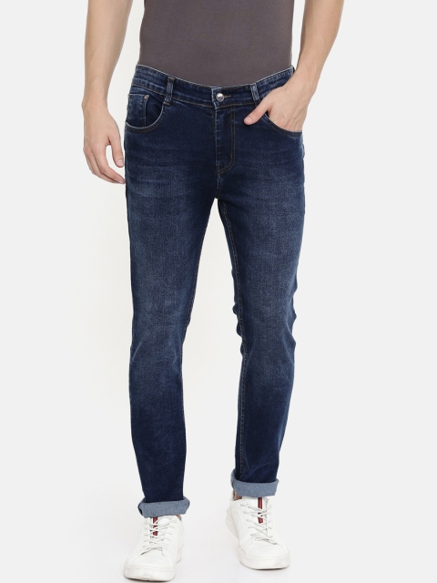 

CINOCCI Men Blue Slim Fit Mid-Rise Clean Look Jeans