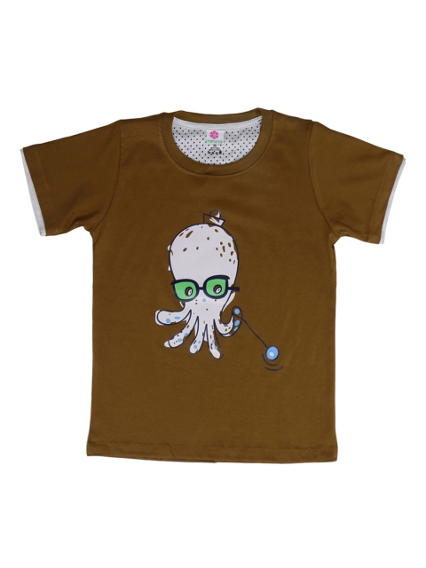 

Chipbeys Boys Brown Printed Round Neck T-shirt