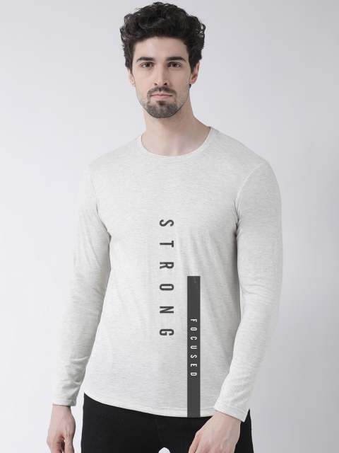 Friskers Men Grey Printed Round Neck T-shirt