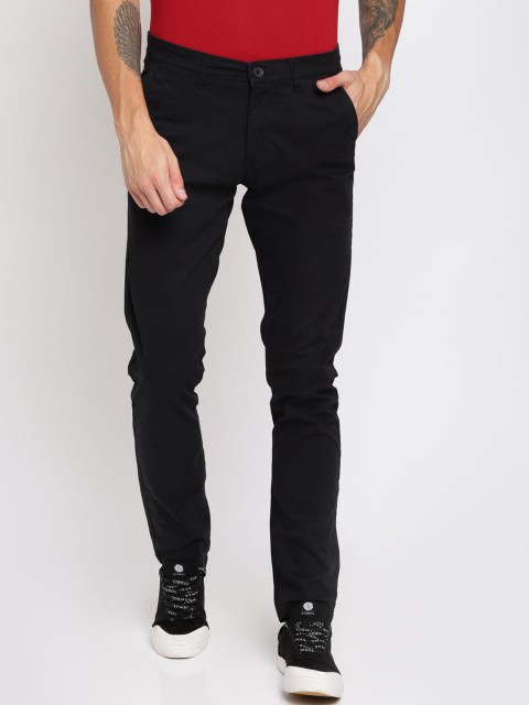 

Crocodile Men Black Slim Fit Solid Regular Trousers