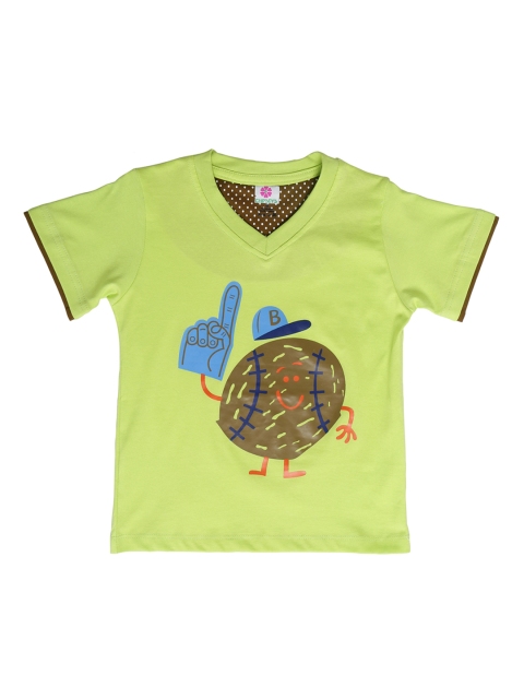 

Chipbeys Boys Lime Green Printed V-Neck T-shirt