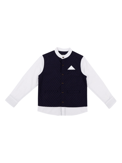 

Pantaloons Junior Boys Navy Blue Regular Fit Printed Casual Shirt