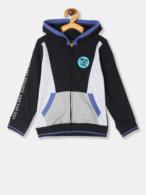 

Cherokee Boys Grey & Black Colourblocked Hooded Sweatshirt