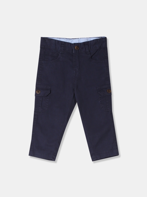 

Donuts Boys Navy Blue Regular Fit Solid Cargos