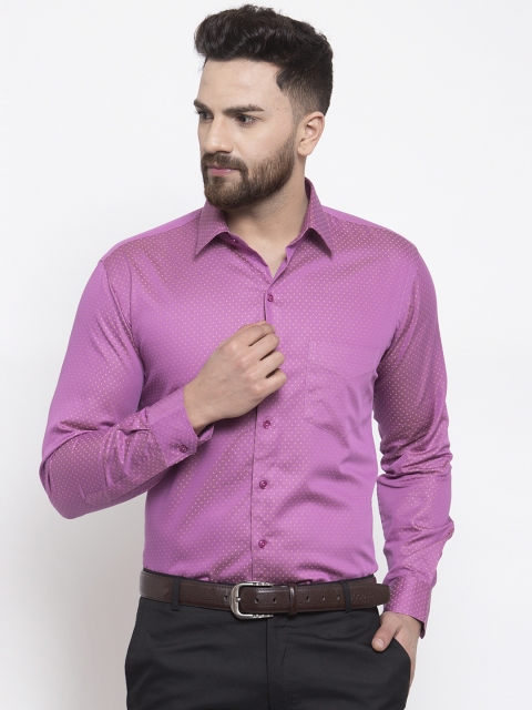 

Hancock Men Purple Slim Fit Printed Formal Shirt